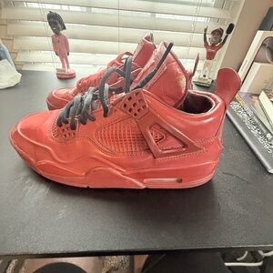 Nike 4's red with black and red laces